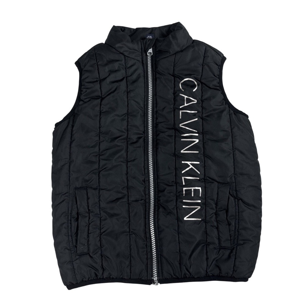 Calvin Klein Insulated Vest Girl Size Small Black Warm, Pocketsโ